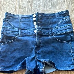 VINTAGE 90s Cache High Waist Button Fly Shorts 4